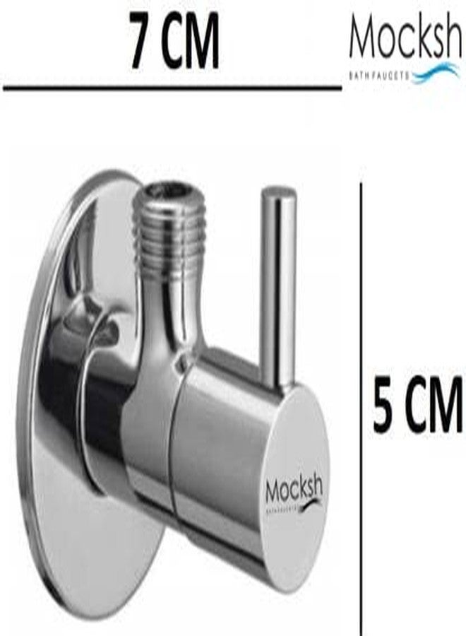 MOCKSH Stainless Steel TURBO Angle Cock/Angle Valve Bathroom Faucets Taps and Faucet Angular Stop Cock Wash Basin for Geyser Tap, Chrome Plated With Wall Flange - Pack Of 1 - Image 3